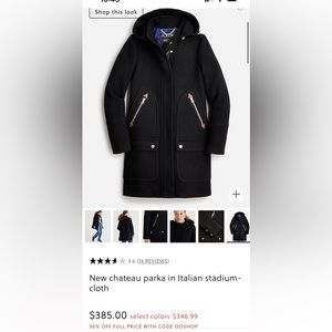 NWT size 20 Jcrew Chateau Parka (retail $385)